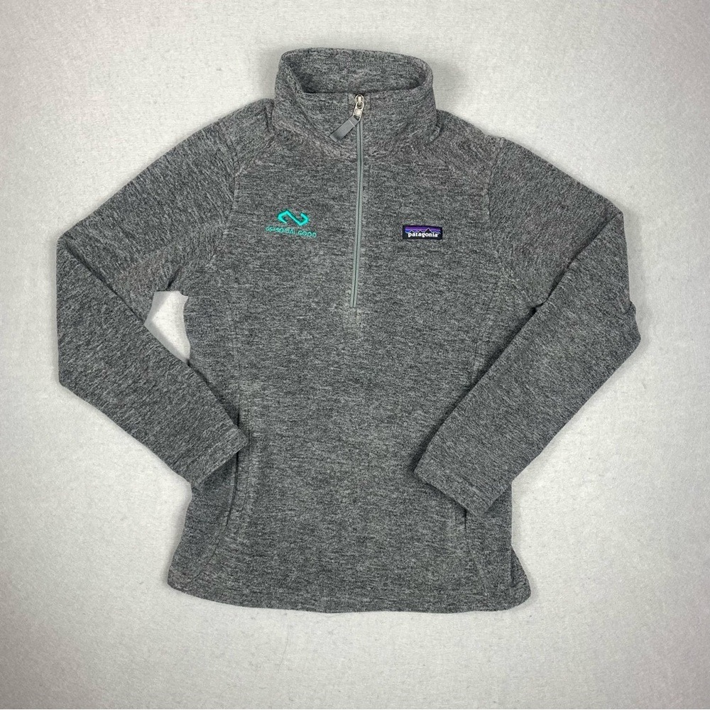 Patagonia Synchilla Fleece Quarter Zip Womens XS Gray Embroidered Logo Pullover